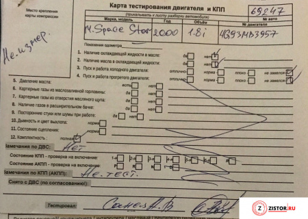 Контрактный двигатель 4G93-G на Mitsubishi Space Star 1.8 л — купить, цена 31800 руб.